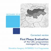 First Phase Evaluation of the INTERREG V-A Slovakia-Hungary Cooperation Programme (2014-2020)
